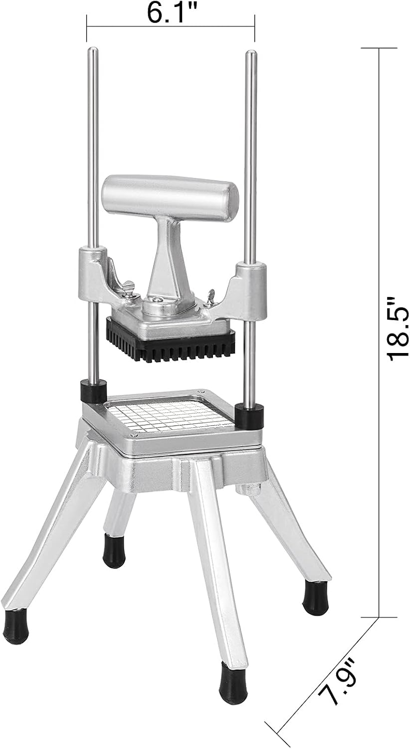 Commercial Chopper with 4 Replacement Blades Commercial Vegetable Chopper Stainless Steel French Fry Cutter Potato Dicer & Slicer Commercial Vegetable Fruit Chopper for Restaurants & Home