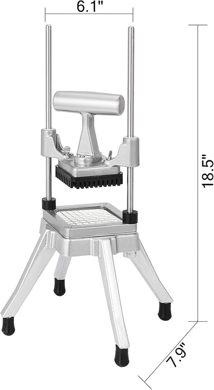 Commercial Chopper with 4 Replacement Blades Commercial Vegetable Chopper Stainless Steel French Fry Cutter Potato Dicer & Slicer Commercial Vegetable Fruit Chopper for Restaurants & Home