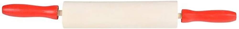 Mini Wood Rolling 7.5 Inch Rolling Pin for Play Dough For Little Bakers, With Red Handles Arts and Crafts Clay Roller, 7.5" (Pack of 12)