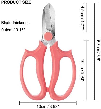 Garden Pruning Shears Scissors with Comfort Grip Handle, Premium Steel Professional Floral Scissors, Perfect for Arranging Flowers, Pruning, Trimming Plants, Gardening Tool (Pink)