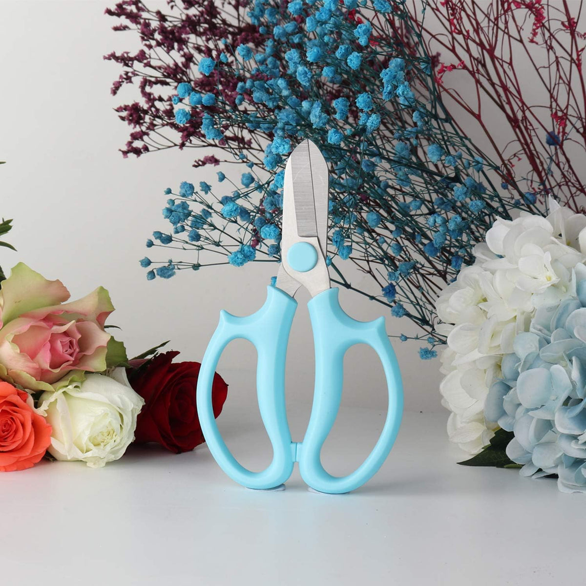 Garden Pruning Shears Scissors with Comfort Grip Handle, Premium Steel Professional Floral Scissors, Perfect for Arranging Flowers, Pruning, Trimming Plants, Gardening Tool (Pink)