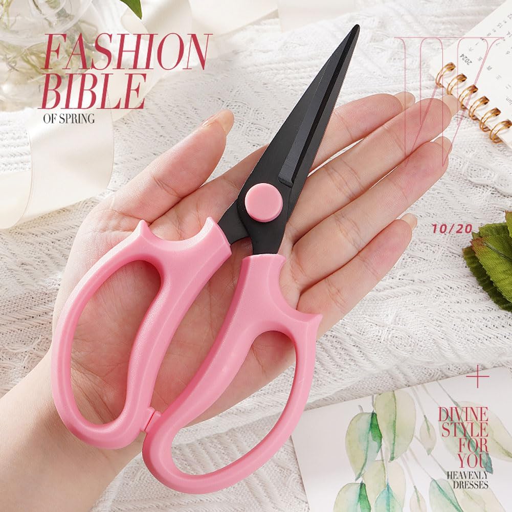 Garden Pruning Shears Scissors with Comfort Grip Handle, Premium Steel Professional Floral Scissors, Perfect for Arranging Flowers, Pruning, Trimming Plants, Gardening Tool (Pink)