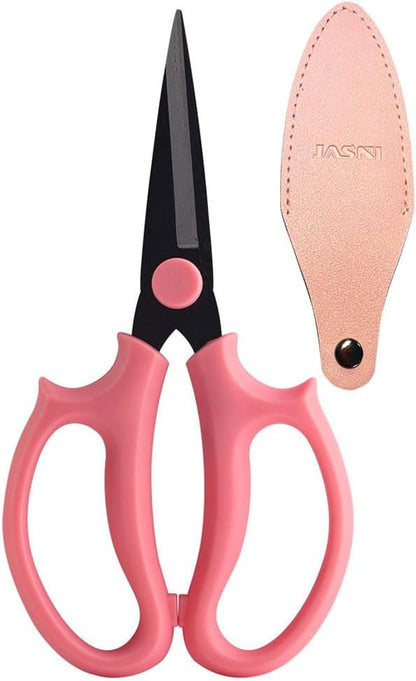 Garden Pruning Shears Scissors with Comfort Grip Handle, Premium Steel Professional Floral Scissors, Perfect for Arranging Flowers, Pruning, Trimming Plants, Gardening Tool (Pink)