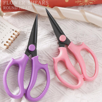 Garden Pruning Shears Scissors with Comfort Grip Handle, Premium Steel Professional Floral Scissors, Perfect for Arranging Flowers, Pruning, Trimming Plants, Gardening Tool (Pink)