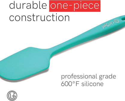 Silicone Spatula Set 600°F - High Heat Resistant Nonstick, Small and Large Kitchen Spatulas - Flexible BPA Free Professional Grade Cookware - Utensils for Cooking, Baking, Mixing(4 Pcs, Teal)