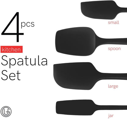Silicone Spatula Set 600°F - High Heat Resistant Nonstick, Small and Large Kitchen Spatulas - Flexible BPA Free Professional Grade Cookware - Utensils for Cooking, Baking, Mixing(4 Pcs, Teal)