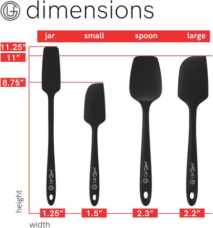 Silicone Spatula Set 600°F - High Heat Resistant Nonstick, Small and Large Kitchen Spatulas - Flexible BPA Free Professional Grade Cookware - Utensils for Cooking, Baking, Mixing(4 Pcs, Teal)