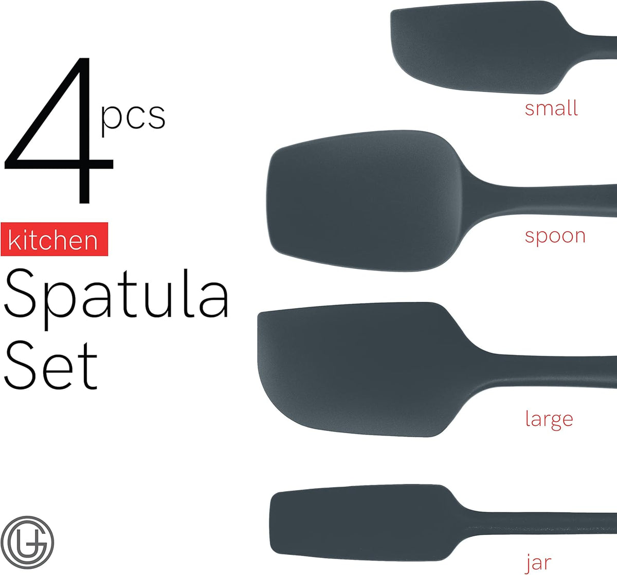 Silicone Spatula Set 600°F - High Heat Resistant Nonstick, Small and Large Kitchen Spatulas - Flexible BPA Free Professional Grade Cookware - Utensils for Cooking, Baking, Mixing(4 Pcs, Teal)