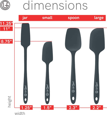 Silicone Spatula Set 600°F - High Heat Resistant Nonstick, Small and Large Kitchen Spatulas - Flexible BPA Free Professional Grade Cookware - Utensils for Cooking, Baking, Mixing(4 Pcs, Teal)