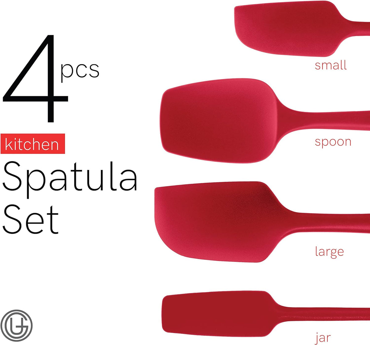 Silicone Spatula Set 600°F - High Heat Resistant Nonstick, Small and Large Kitchen Spatulas - Flexible BPA Free Professional Grade Cookware - Utensils for Cooking, Baking, Mixing(4 Pcs, Teal)