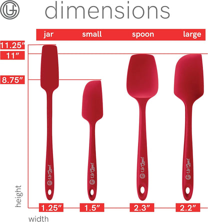 Silicone Spatula Set 600°F - High Heat Resistant Nonstick, Small and Large Kitchen Spatulas - Flexible BPA Free Professional Grade Cookware - Utensils for Cooking, Baking, Mixing(4 Pcs, Teal)