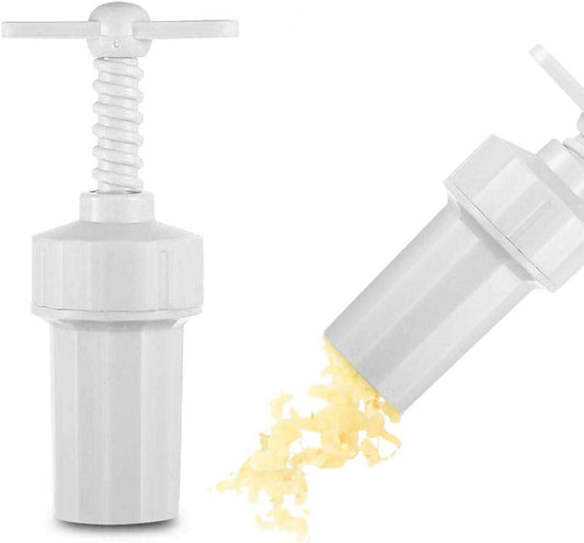 1.2x2.5" Garlic Press Screw Masher - Plastic Garlic Crusher Squeezer Mincer, White