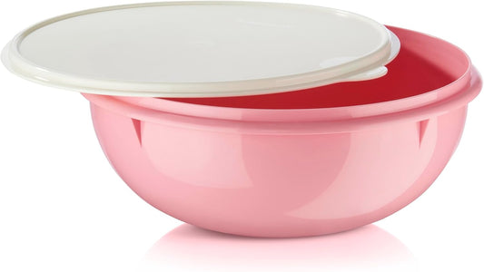 Fix-N-Mix 1.7 Gallon Mixing Bowl with Lid, Pink Vintage Color, Dishwasher Safe and BPA Free (6.5 L)