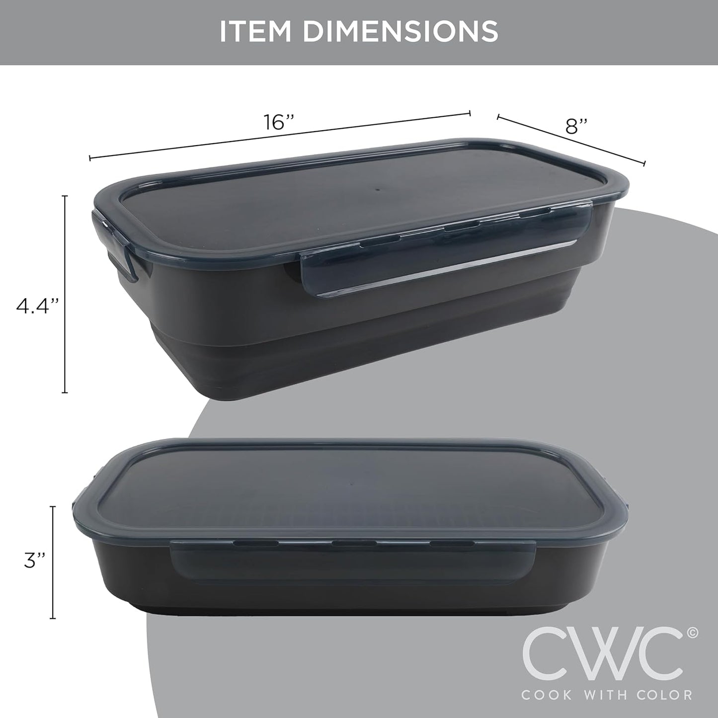 Collapsible Batter Bowl - Mess Free Breading Shaker Container - Great for Fried Fish, Fried Chicken, Onion Rings, Wings & More, Black