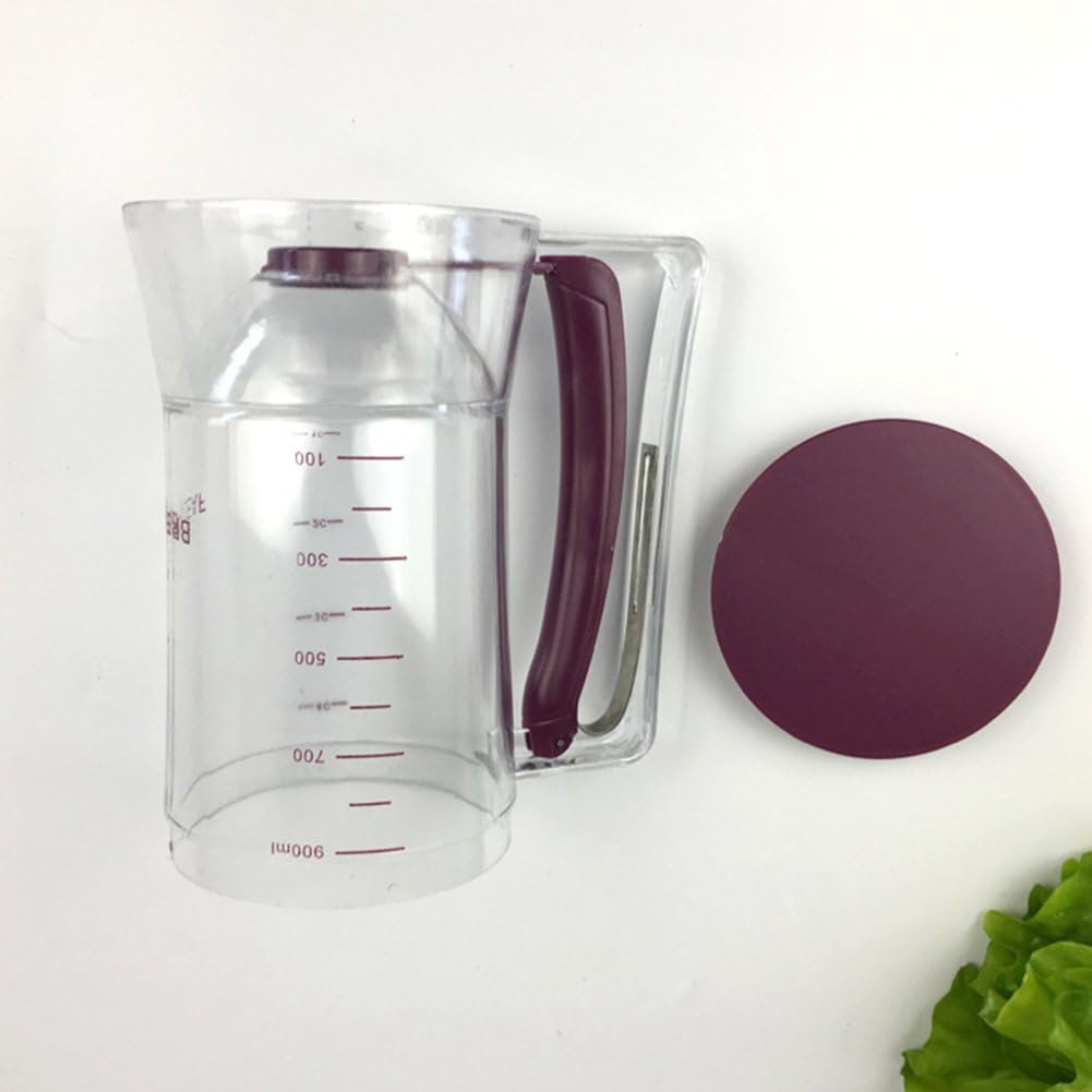 Pancake Batter Dispenser, 4-Cup Batter Dispenser Cupcake Separator Tool with Squeeze Handle & Measuring Marks, Pancake Griddle Maker for Pancakes, Cupcake, Waffle, Muffin Mix