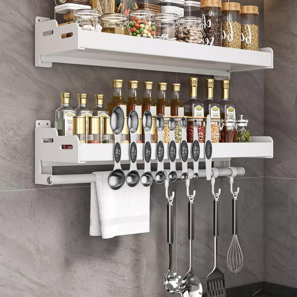 Magnetic Measuring Cups & Spoons Set of 15 with Leveler