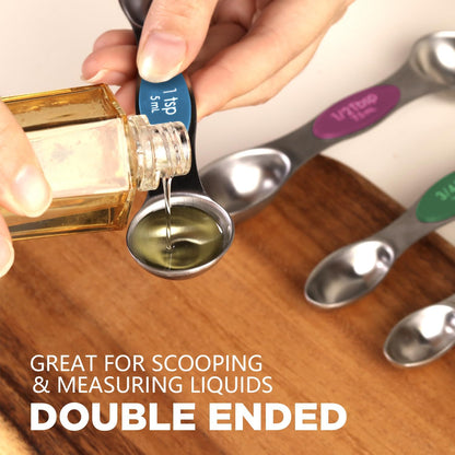 Magnetic Measuring Cups & Spoons Set of 15 with Leveler