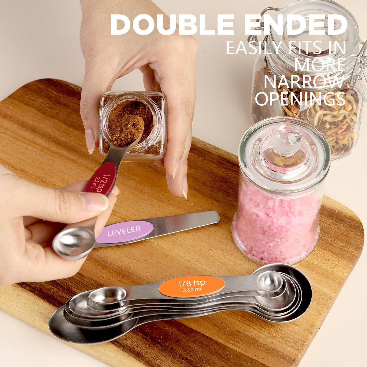 Magnetic Measuring Cups & Spoons Set of 15 with Leveler
