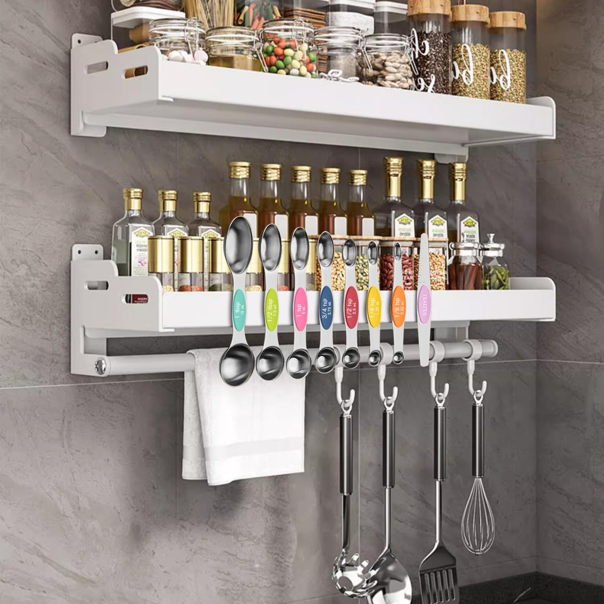 Magnetic Measuring Cups & Spoons Set of 15 with Leveler