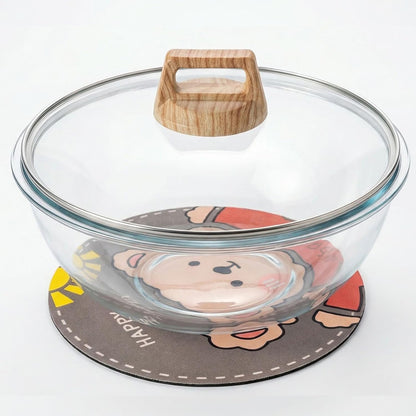 Glass Sourdough Mixing Bowls with Lids, 2-Pack Large Capacity Clear Bowls, 4.76 Quart for Bread Making, Perfect for Mixing, Proofing, Storing Dough