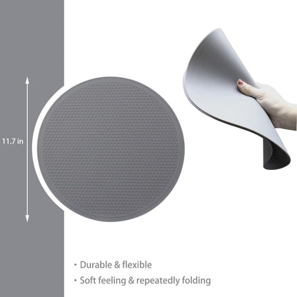 Silicone Microwave Mat - 11.7" x 11.7" - Non-Slip Silicone Trivet, Hot Pot Holder, Jar Opener, Dishwasher Safe