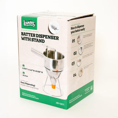 Stainless Steel Batter Dispenser with Stand, Effortless Pancake, Waffle, and Crepe Batter Dispensing
