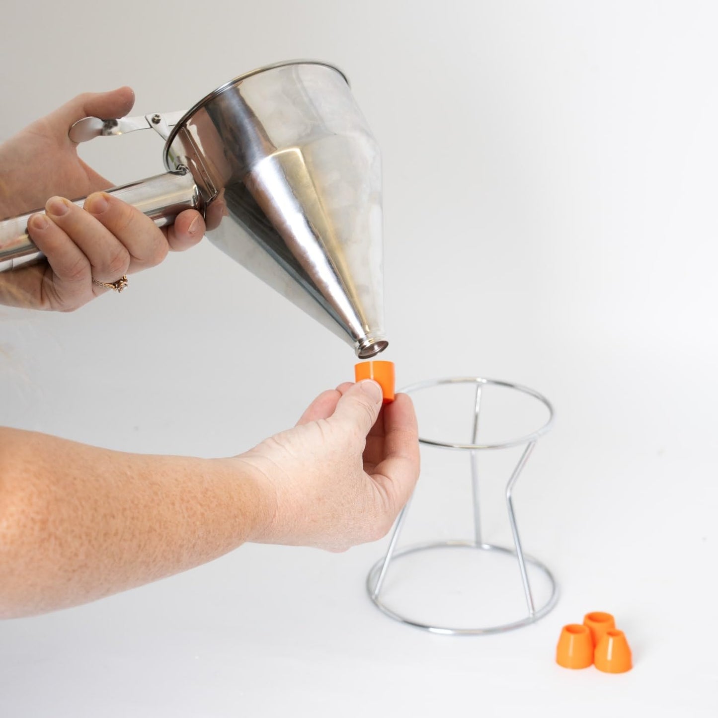 Stainless Steel Batter Dispenser with Stand, Effortless Pancake, Waffle, and Crepe Batter Dispensing