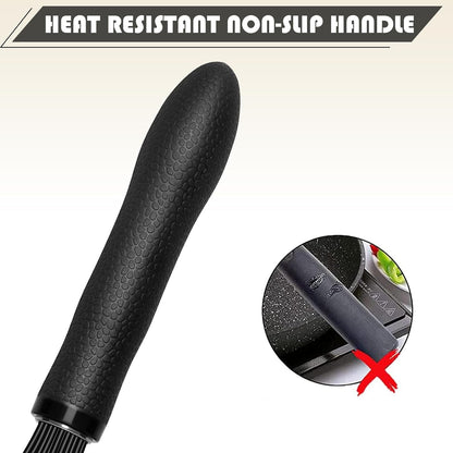 Silicone Whisk Set, Stainless Steel Handle, Heat Resistant Nonstick