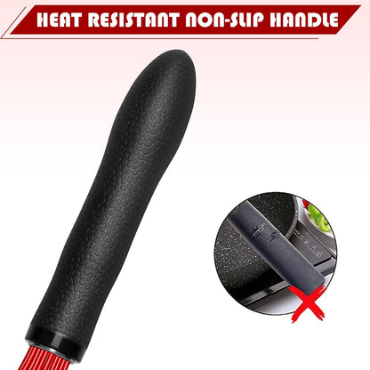 Silicone Whisk Set, Stainless Steel Handle, Heat Resistant Nonstick
