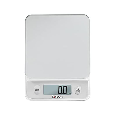 Glass Top Food Scale with Touch Controls, 11 lb Capacity, Sleek Silver Design, Accurate and Easy-to-Use Scale for Cooking and Baking