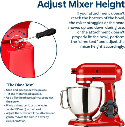 K45WW 6-Wire Whip for KitchenAid 4.5-5 Quart Tilt-Head Stand Mixers Artisan Series & Classic Series - Stainless Steel Attachment Egg Cream Stirrer - Cakes Mayonnaise Whisk - Dishwasher Safe