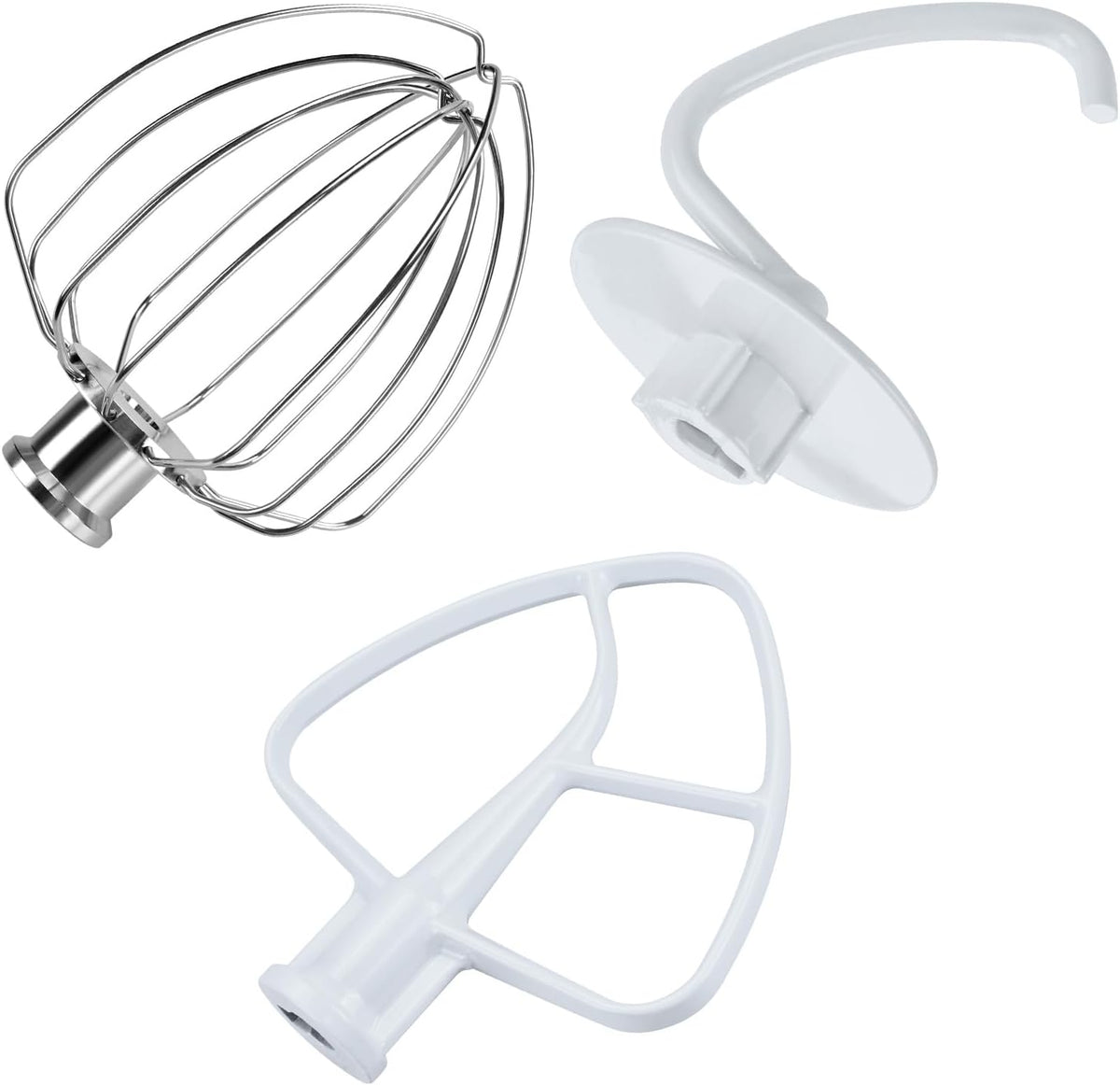 K45WW 6-Wire Whip for KitchenAid 4.5-5 Quart Tilt-Head Stand Mixers Artisan Series & Classic Series - Stainless Steel Attachment Egg Cream Stirrer - Cakes Mayonnaise Whisk - Dishwasher Safe