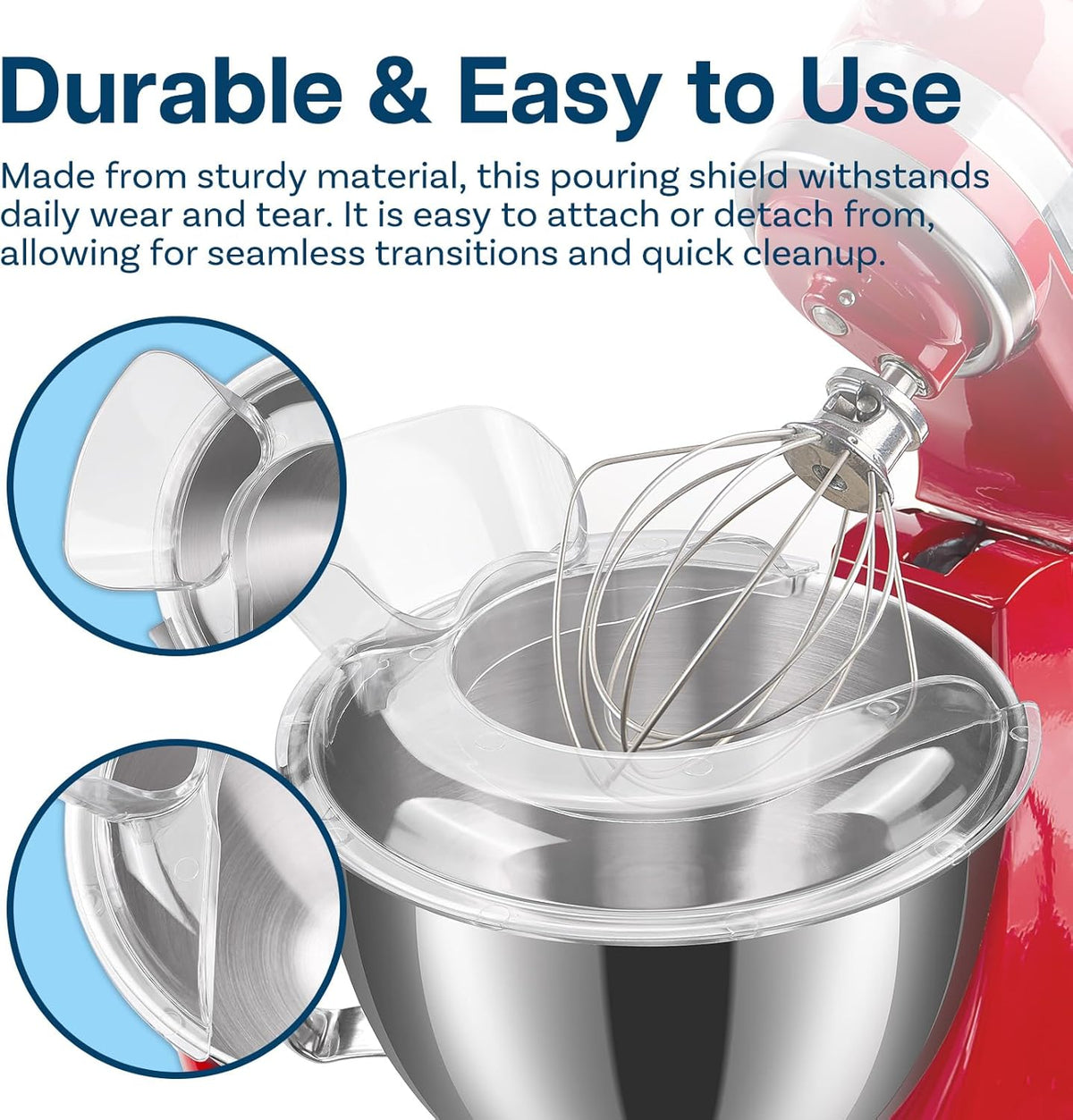 K45WW 6-Wire Whip for KitchenAid 4.5-5 Quart Tilt-Head Stand Mixers Artisan Series & Classic Series - Stainless Steel Attachment Egg Cream Stirrer - Cakes Mayonnaise Whisk - Dishwasher Safe
