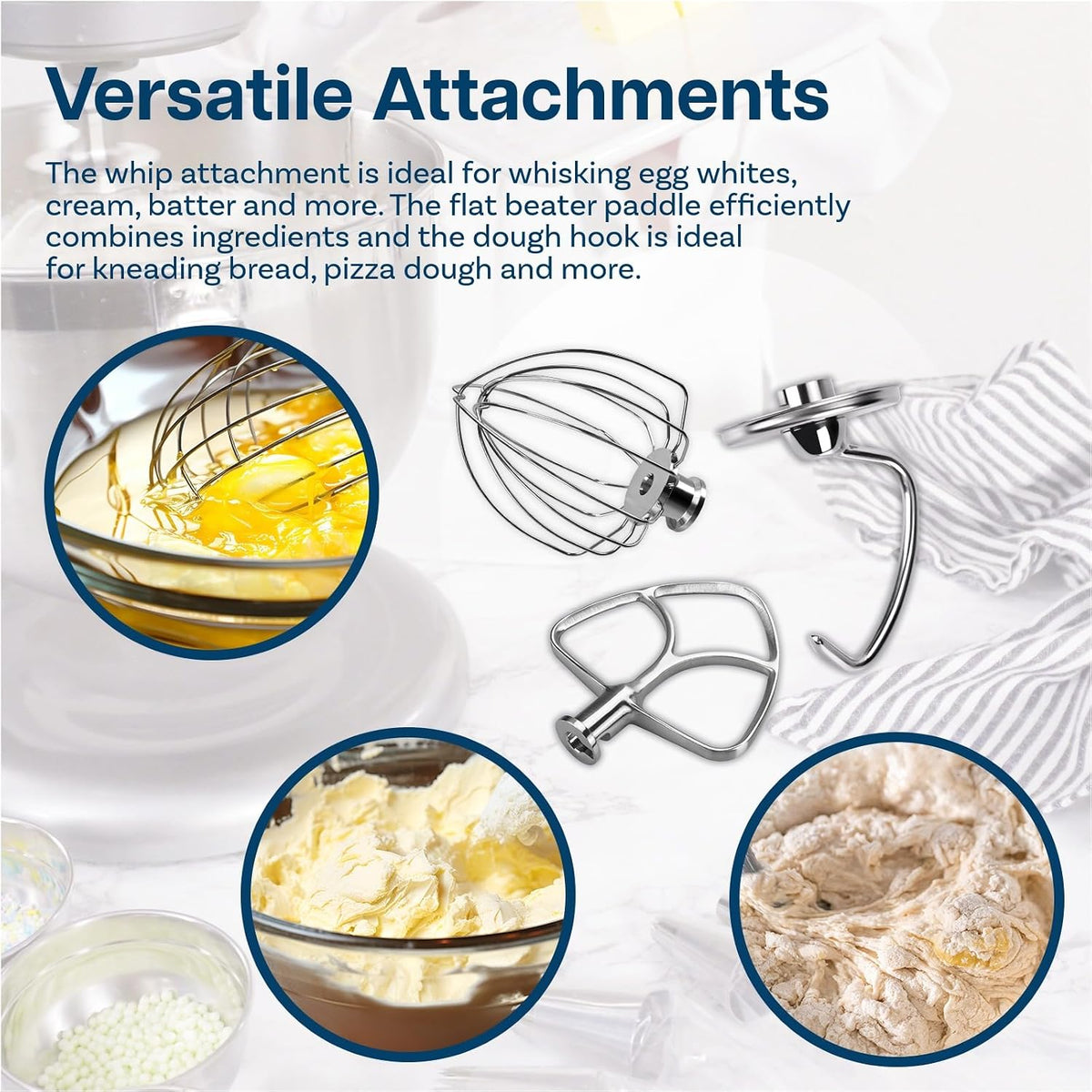 K45WW 6-Wire Whip for KitchenAid 4.5-5 Quart Tilt-Head Stand Mixers Artisan Series & Classic Series - Stainless Steel Attachment Egg Cream Stirrer - Cakes Mayonnaise Whisk - Dishwasher Safe