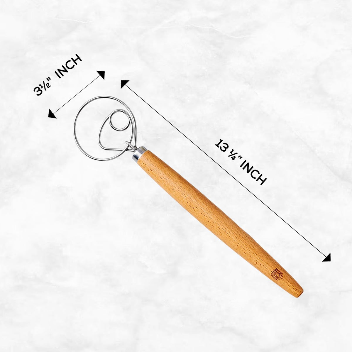 Baking Company Baker’s Dough Whisk, Single-Loop, 18/8 Stainless Steel, For Mixing Bread, Sourdough, Pizza, And Cookie Dough