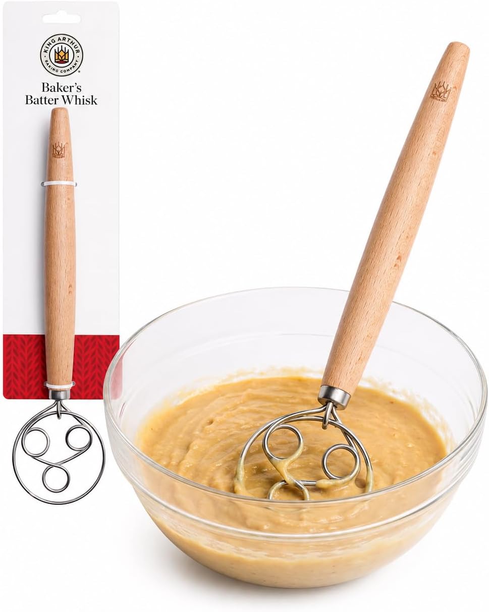 Baking Company Baker’s Dough Whisk, Single-Loop, 18/8 Stainless Steel, For Mixing Bread, Sourdough, Pizza, And Cookie Dough
