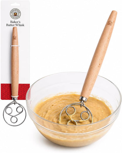 Baking Company Baker’s Dough Whisk, Single-Loop, 18/8 Stainless Steel, For Mixing Bread, Sourdough, Pizza, And Cookie Dough