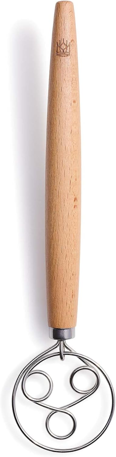 Baking Company Baker’s Dough Whisk, Single-Loop, 18/8 Stainless Steel, For Mixing Bread, Sourdough, Pizza, And Cookie Dough