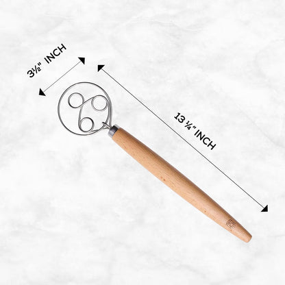 Baking Company Baker’s Dough Whisk, Single-Loop, 18/8 Stainless Steel, For Mixing Bread, Sourdough, Pizza, And Cookie Dough