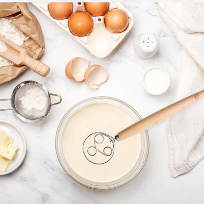 Baking Company Baker’s Dough Whisk, Single-Loop, 18/8 Stainless Steel, For Mixing Bread, Sourdough, Pizza, And Cookie Dough