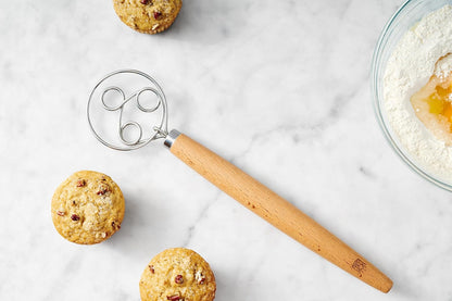 Baking Company Baker’s Dough Whisk, Single-Loop, 18/8 Stainless Steel, For Mixing Bread, Sourdough, Pizza, And Cookie Dough
