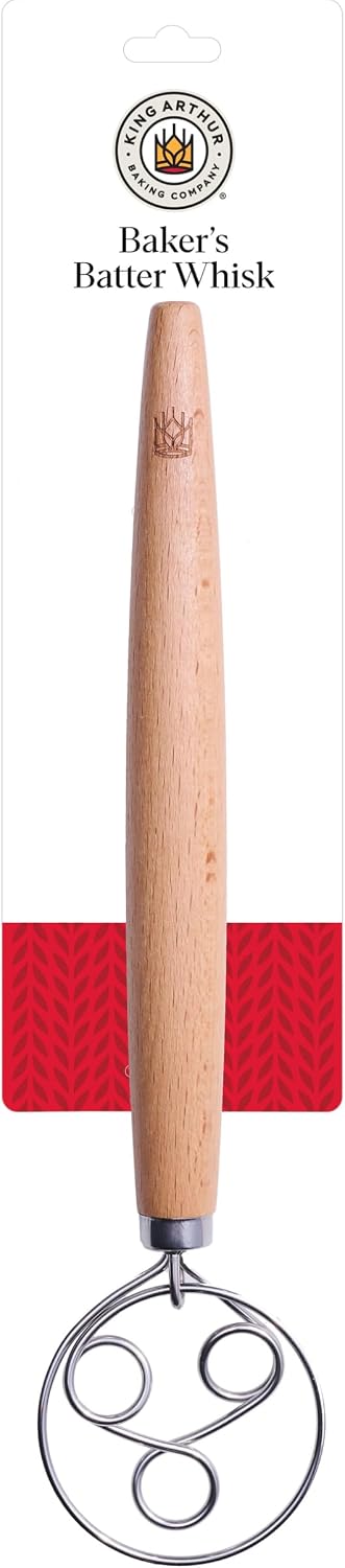 Baking Company Baker’s Dough Whisk, Single-Loop, 18/8 Stainless Steel, For Mixing Bread, Sourdough, Pizza, And Cookie Dough
