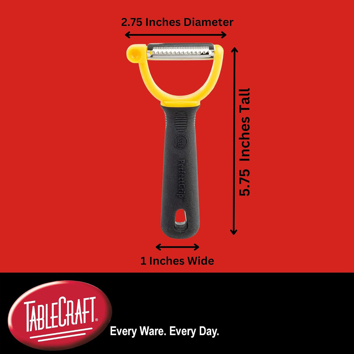 10977 PerfectGrip Julienne Peeler, 2.75" x 1" x 5.75", Straight Edge, Stainless Steel (420J2) (Replaces E5602-JU)