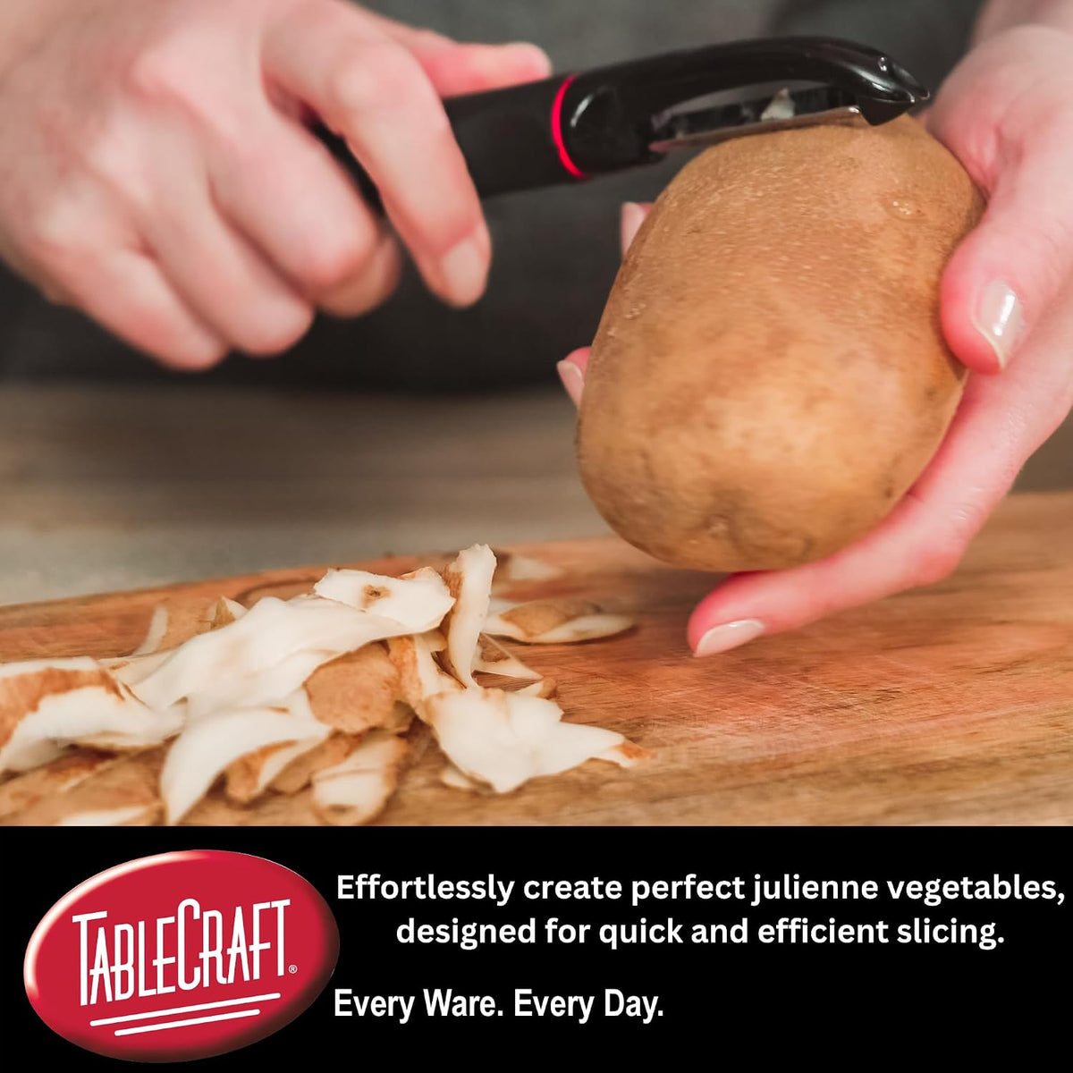 10977 PerfectGrip Julienne Peeler, 2.75" x 1" x 5.75", Straight Edge, Stainless Steel (420J2) (Replaces E5602-JU)