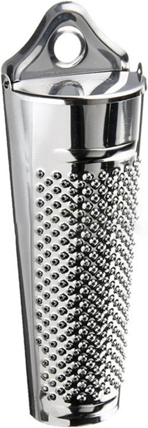 Nutmeg Grater Stainless Steel Upgraded Lemon Zester & Cheese Grater, Ginger Garlic Nut Walnut Lemon Hand Planer Tool Professional Kitchen Tool(COLOR:Silver)