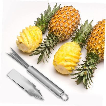 6 Pcs Stainless Steel Pineapple Corer and Slicer Efficient Pineapple Peeler and Cutter for Pineapple Chunks at Home Silver