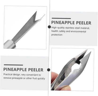 6 Pcs Stainless Steel Pineapple Corer and Slicer Efficient Pineapple Peeler and Cutter for Pineapple Chunks at Home Silver