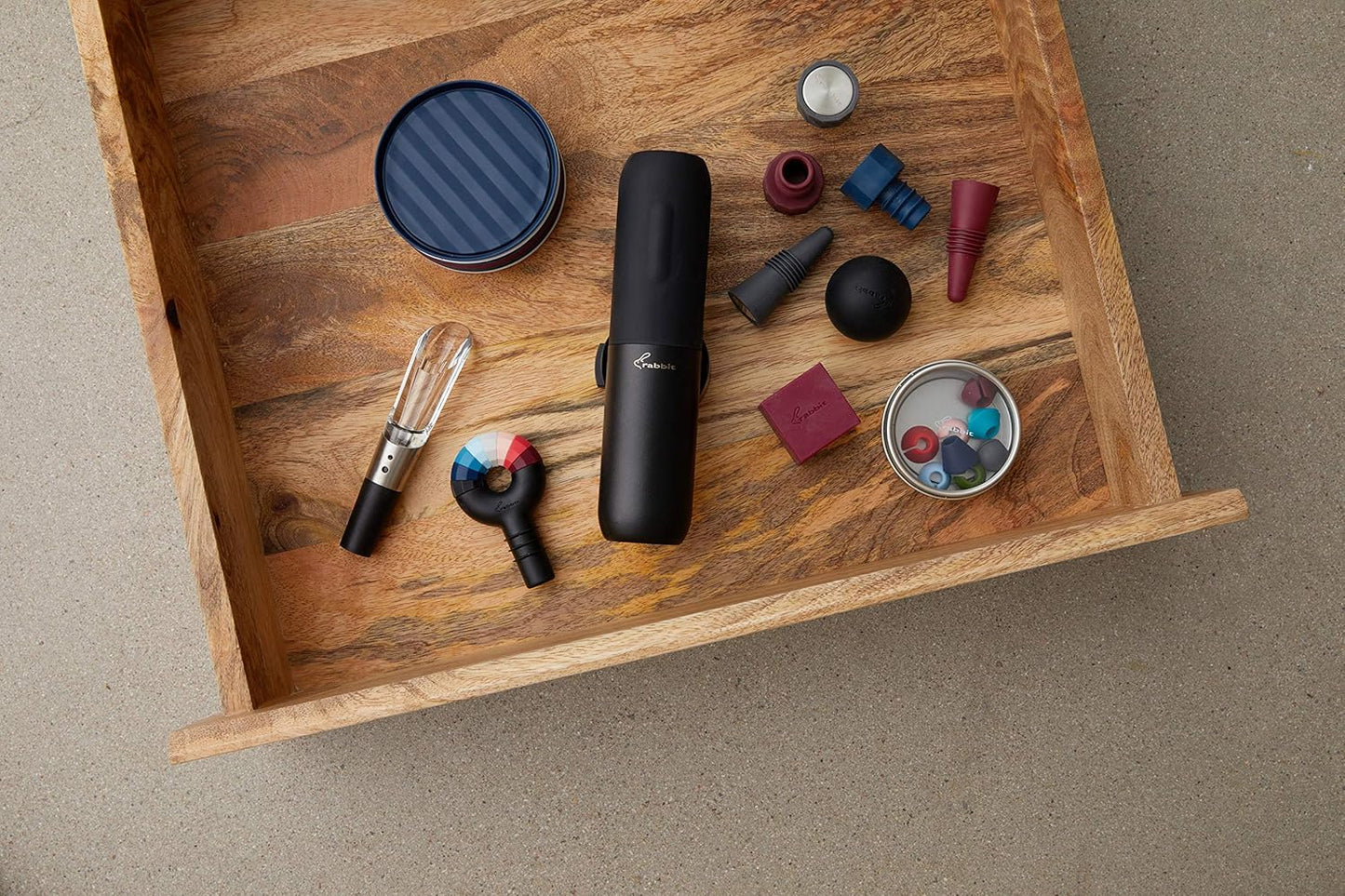 Electric Corkscrew Wine Opener - Push Button Automatic Bottle Opener, Compact Design, Opens Bottles Quietly, Stores Vertically or Horizontally