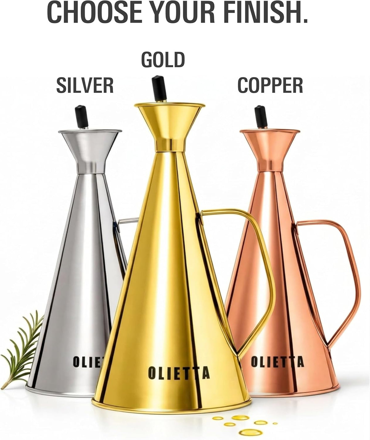 Olive Oil Dispenser Bottle, Stainless Steel Non-Drip Pourer 17 fl oz | Food-Grade Oil Bottle, Dishwasher-Safe, Light-Blocking Keeps Oil Fresh, Leakproof Drizzler for Cooking and Vinegar