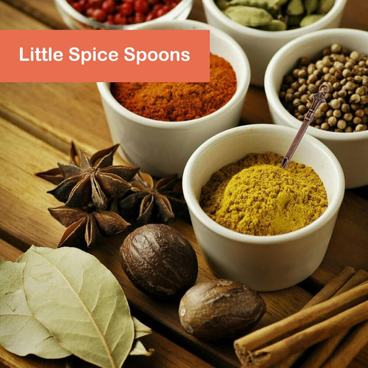 6-Pack Mini Spoons Metal Tiny Shovels 3-Inch Small Medicine Measuring Spoon | for Home Kitchen Spices, Necklace Charms Pendants DIY Craft Making (Multicolor)
